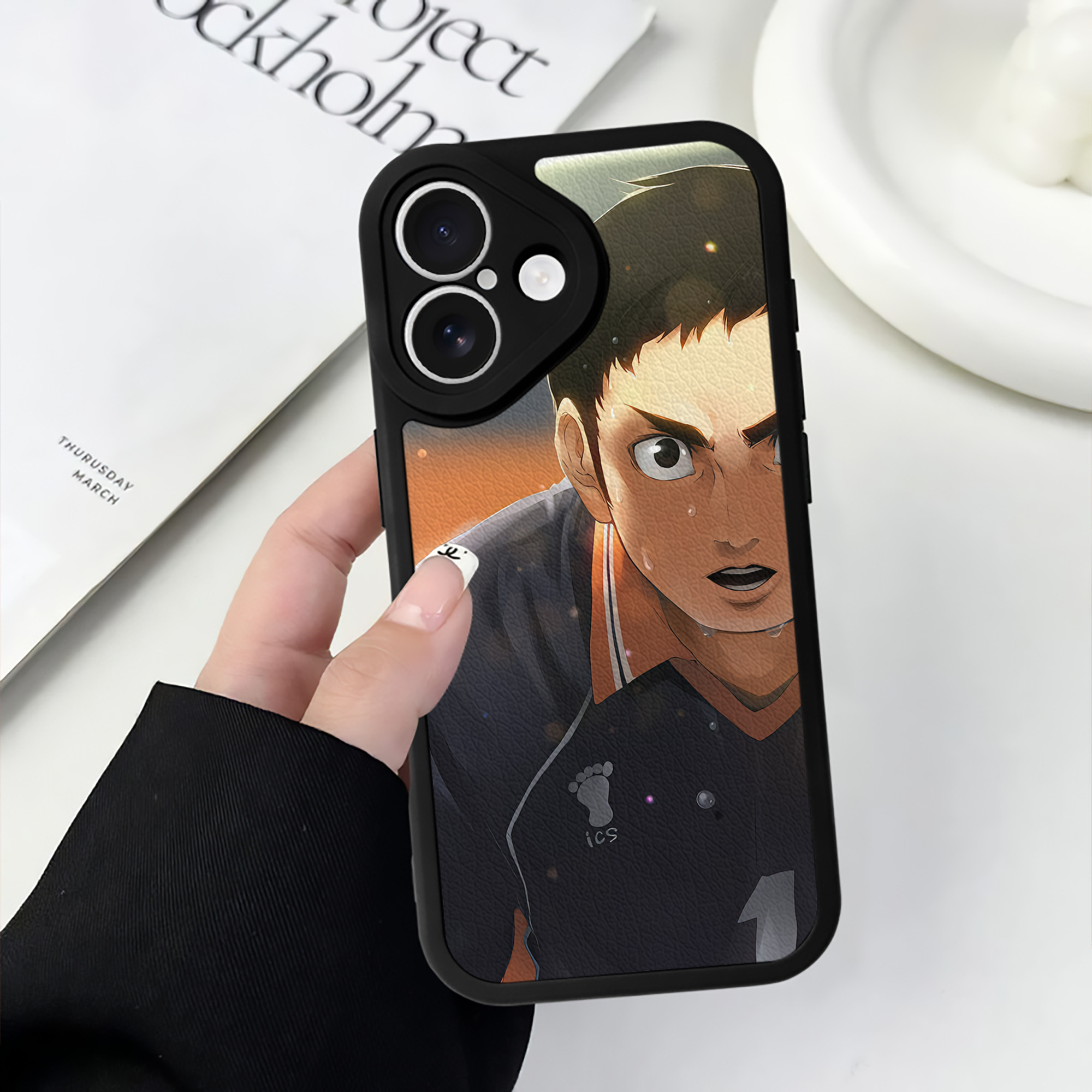 （画像用） ハイキュー!! Haikyu!! 【iPhone 16シリーズ対応】シリコンスマホケース（レザー調） 材質：シリコン